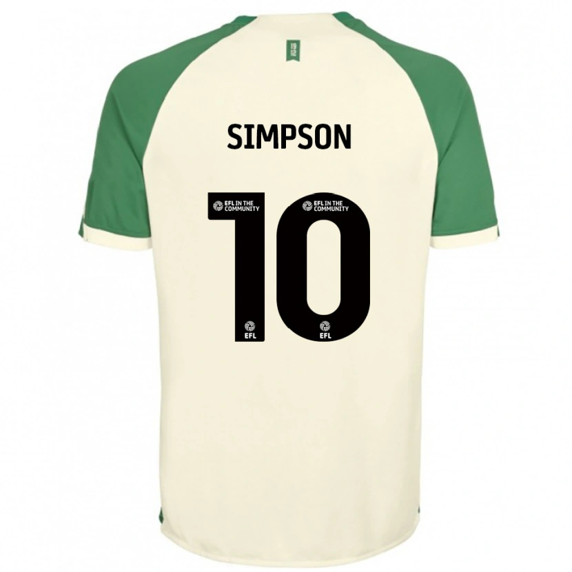 Danxen Mulher Camisola Harley-Jean Simpson #10 Branco Sujo Verde Alternativa 2025/26 Camisa