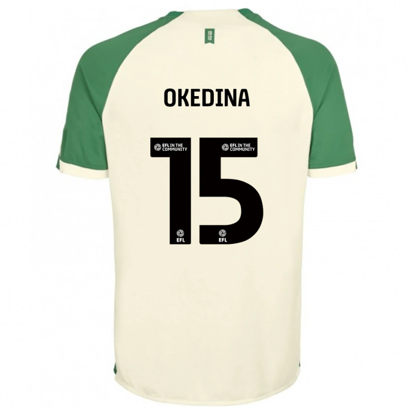 Danxen Mulher Camisola Jubril Okedina #15 Branco Sujo Verde Alternativa 2025/26 Camisa