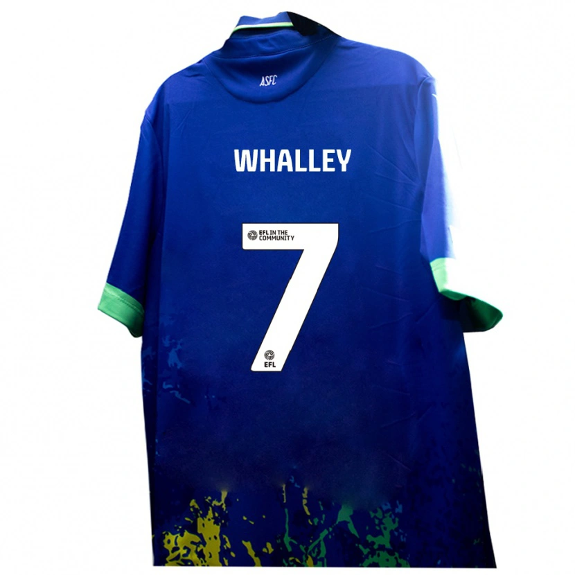Danxen Mulher Camisola Shaun Whalley #7 Azul Amarelo Alternativa 2025/26 Camisa