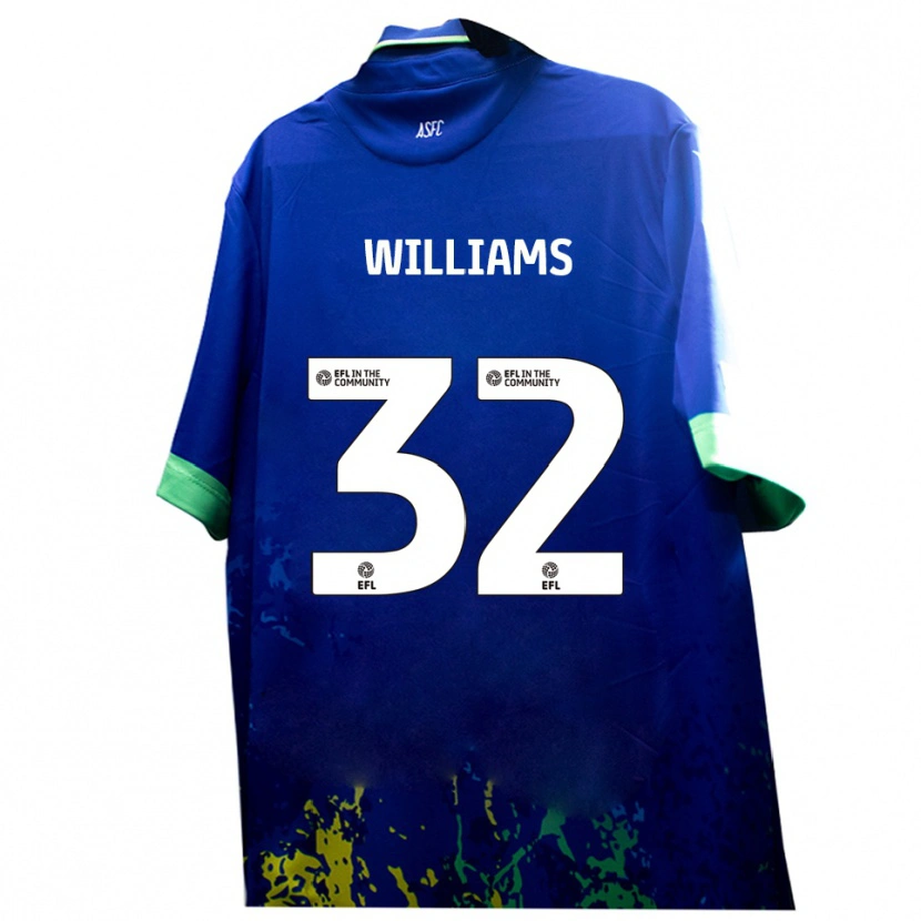 Danxen Mulher Camisola Lennox Williams #32 Azul Amarelo Alternativa 2025/26 Camisa
