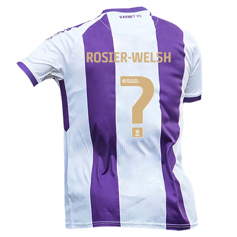 Danxen Mulher Camisola Destiny Rosier-Welsh #0 Branco Roxo Alternativa 2025/26 Camisa