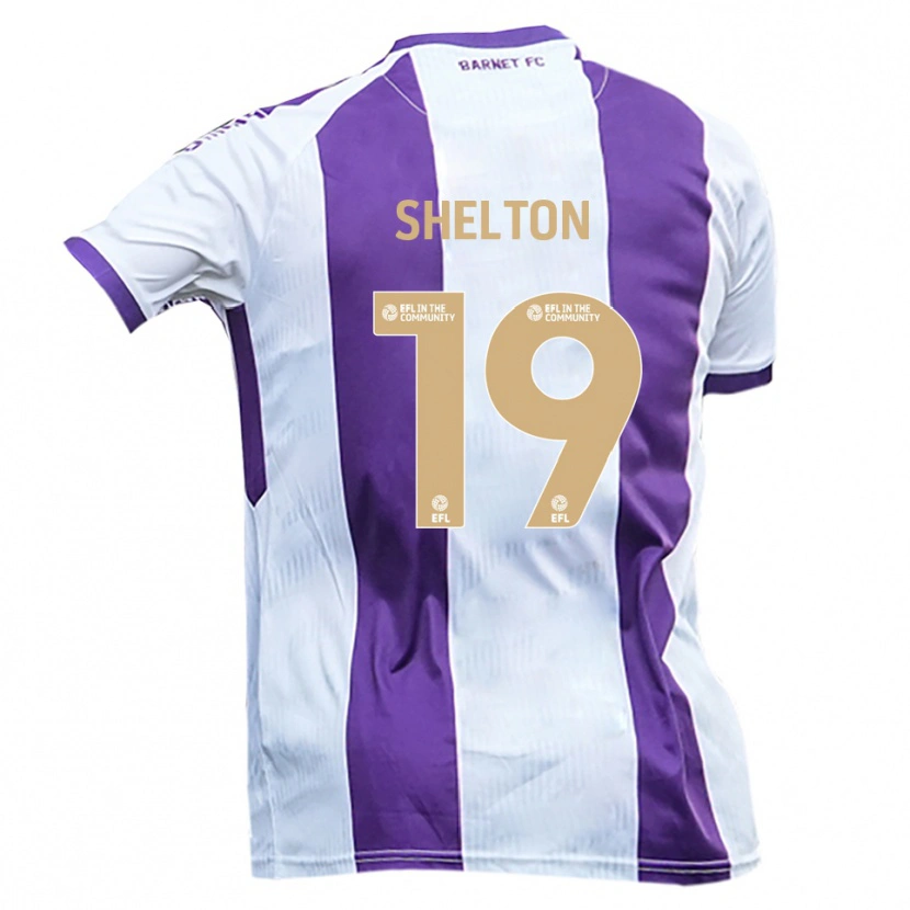 Danxen Mulher Camisola Mark Shelton #19 Branco Roxo Alternativa 2025/26 Camisa