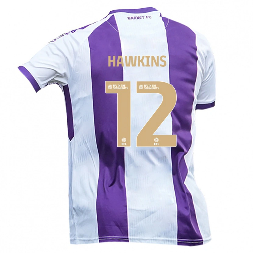 Danxen Mulher Camisola Oli Hawkins #12 Branco Roxo Alternativa 2025/26 Camisa