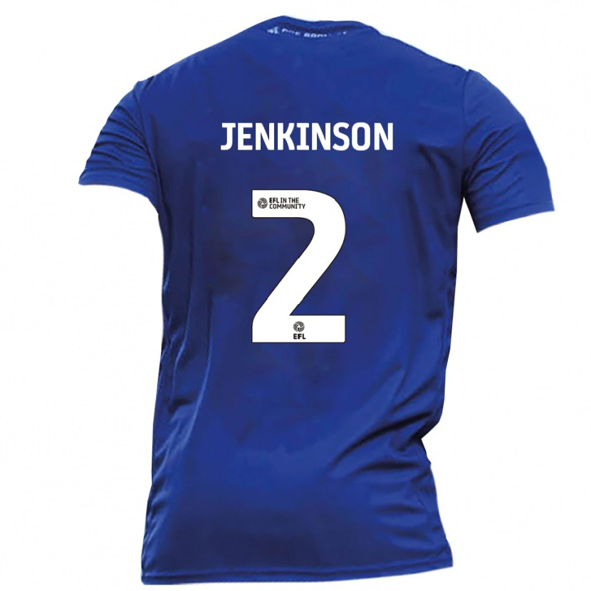 Danxen Mulher Camisola Carl Jenkinson #2 Azul Branco Alternativa 2025/26 Camisa