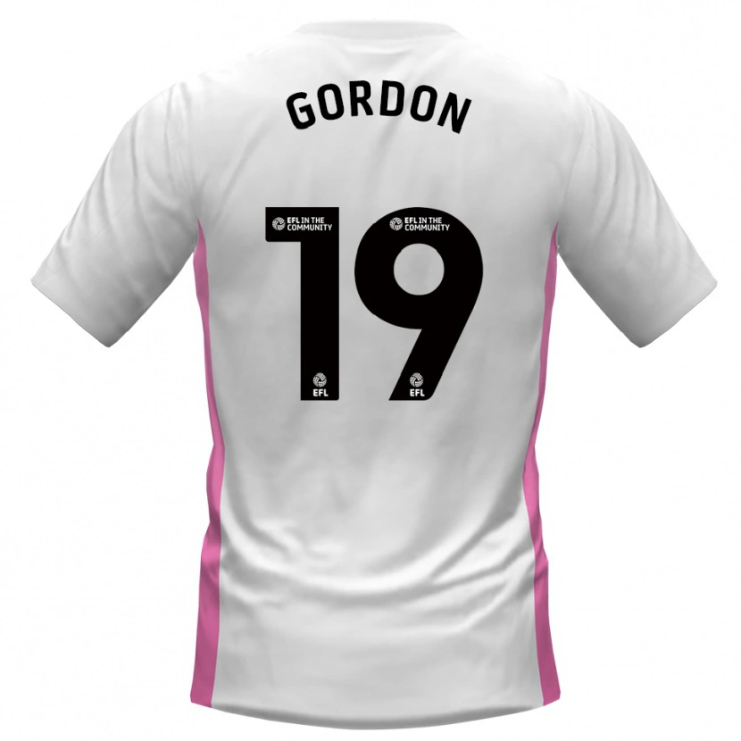 Danxen Mulher Camisola Lewis Gordon #19 Branco Vermelho Alternativa 2025/26 Camisa