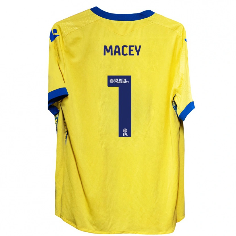 Danxen Mulher Camisola Matt Macey #1 Amarelo Azul Alternativa 2025/26 Camisa