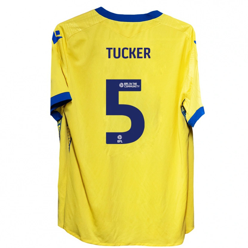 Danxen Mulher Camisola Jack Tucker #5 Amarelo Azul Alternativa 2025/26 Camisa