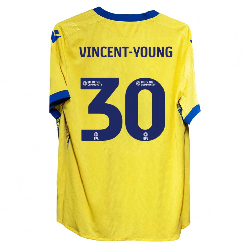 Danxen Mulher Camisola Kane Vincent-Young #30 Amarelo Azul Alternativa 2025/26 Camisa