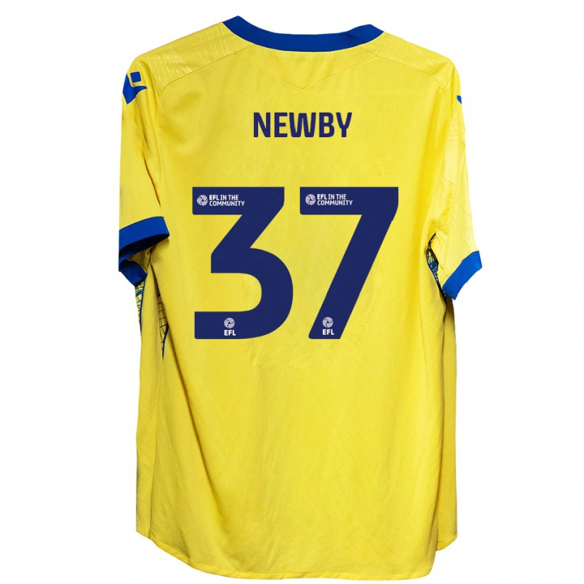Danxen Mulher Camisola Alfie Newby #37 Amarelo Azul Alternativa 2025/26 Camisa