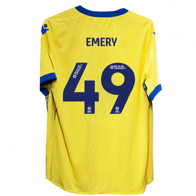 Danxen Mulher Camisola Lennox Emery #49 Amarelo Azul Alternativa 2025/26 Camisa