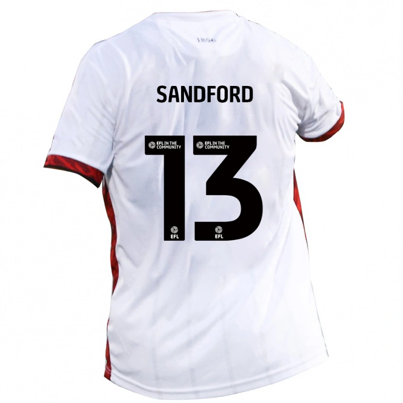 Danxen Mulher Camisola Ryan Sandford #13 Branco Vermelho Preto Alternativa 2025/26 Camisa