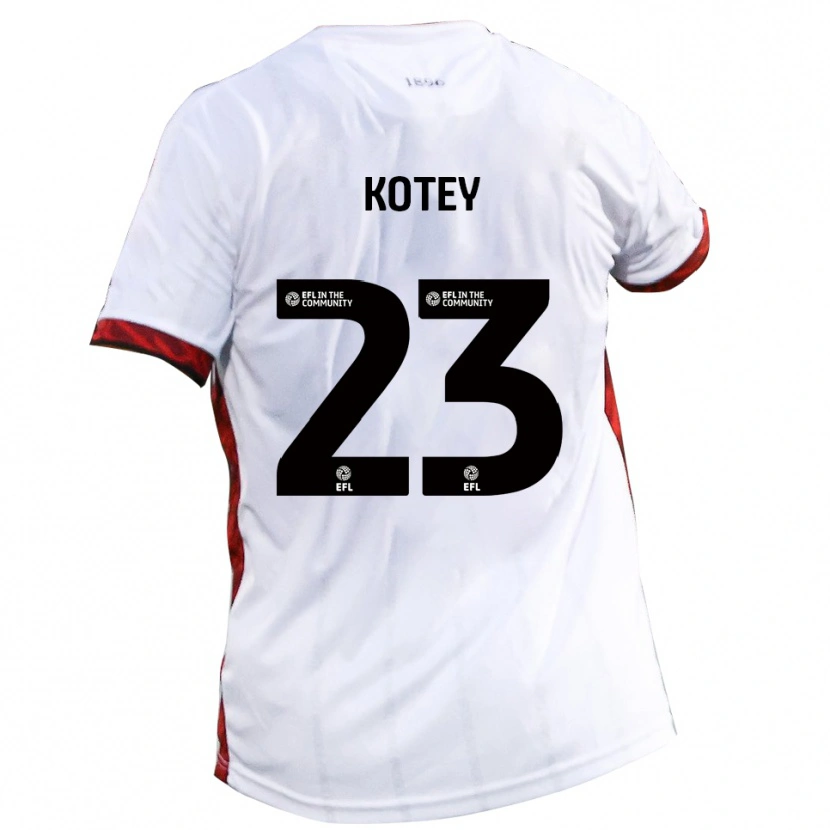 Danxen Mulher Camisola Fate Kotey #23 Branco Vermelho Preto Alternativa 2025/26 Camisa