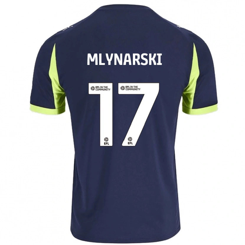 Danxen Mulher Camisola Patrick Mlynarski #17 Azul Marinho Verde Fluorescente Alternativa 2025/26 Camisa