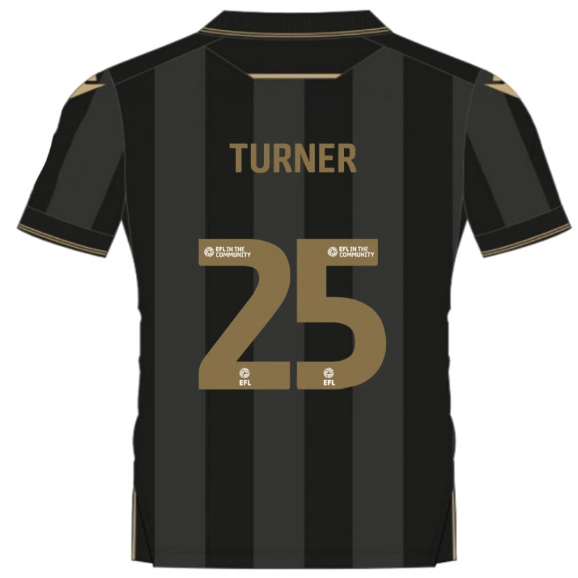 Danxen Mulher Camisola Jake Turner #25 Preto Dourado Alternativa 2025/26 Camisa
