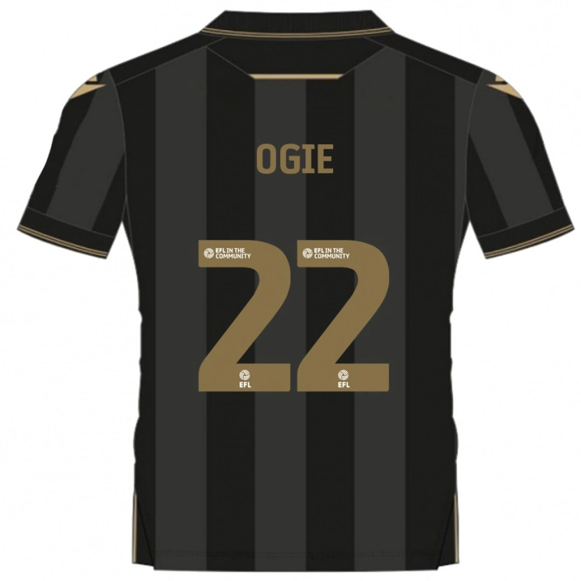 Danxen Mulher Camisola Shadrach Ogie #22 Preto Dourado Alternativa 2025/26 Camisa