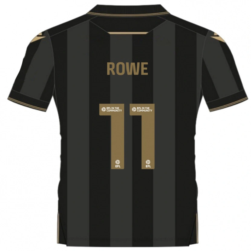 Danxen Mulher Camisola Aaron Rowe #11 Preto Dourado Alternativa 2025/26 Camisa