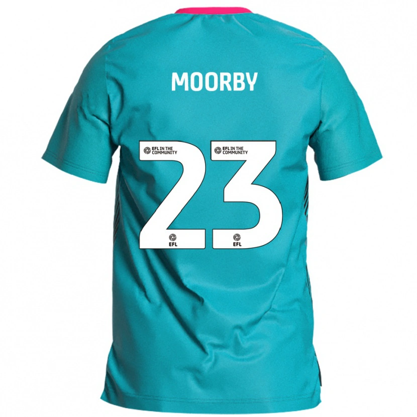 Danxen Mulher Camisola James Moorby #23 Azul Celeste Rosa Alternativa 2025/26 Camisa