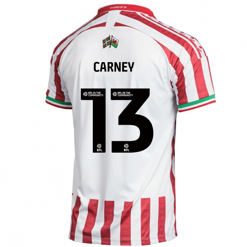 Danxen Mulher Camisola Jacob Carney #13 Vermelho Branco Alternativa 2025/26 Camisa
