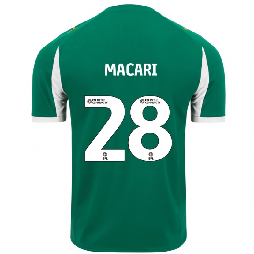 Danxen Mulher Camisola Lewis Macari #28 Verde Branco Alternativa 2025/26 Camisa