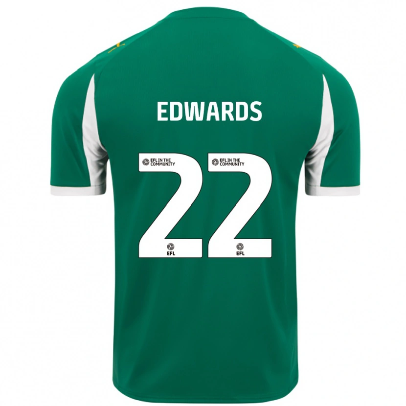Danxen Mulher Camisola Curtis Edwards #22 Verde Branco Alternativa 2025/26 Camisa