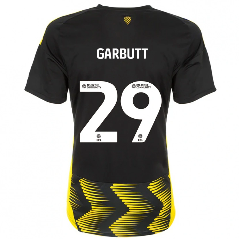 Danxen Mulher Camisola Luke Garbutt #29 Preto Amarelo Alternativa 2025/26 Camisa