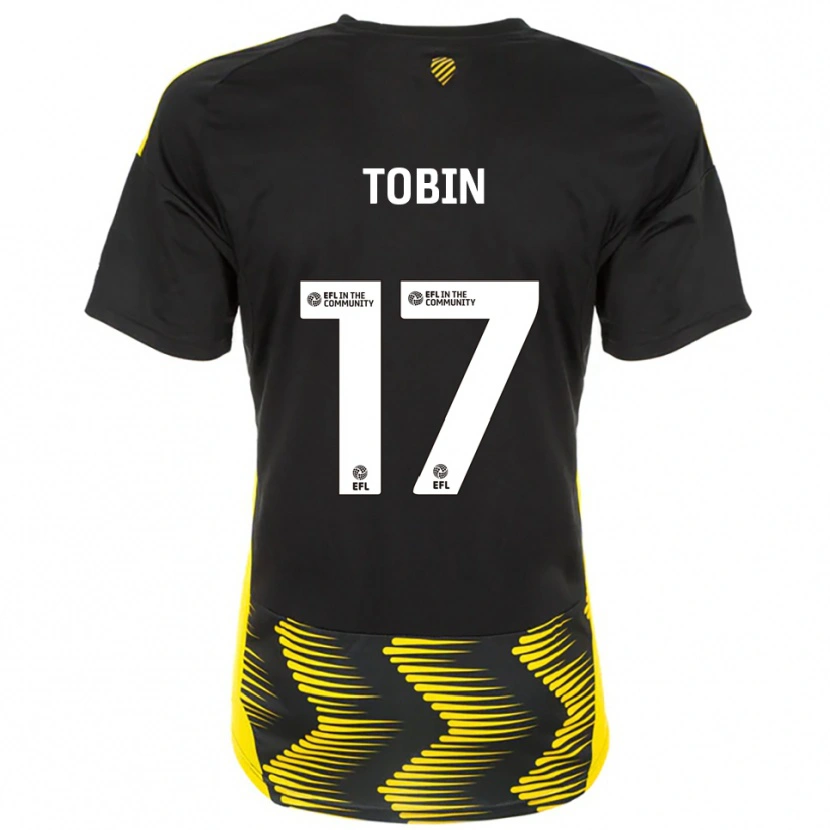 Danxen Mulher Camisola Laura Tobin #17 Preto Amarelo Alternativa 2025/26 Camisa