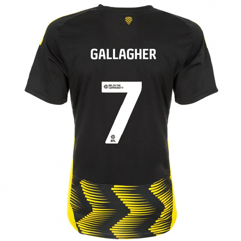 Danxen Mulher Camisola Tamzin Gallagher #7 Preto Amarelo Alternativa 2025/26 Camisa
