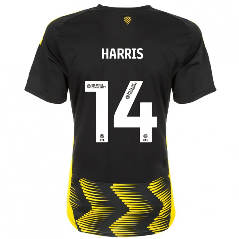Danxen Mulher Camisola Kadeem Harris #14 Preto Amarelo Alternativa 2025/26 Camisa