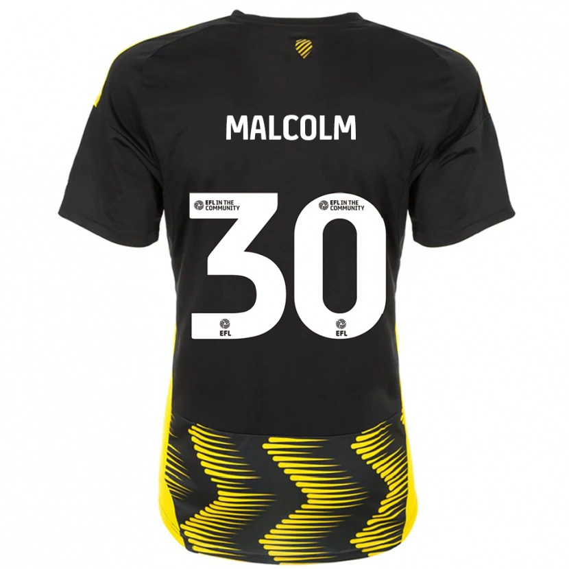 Danxen Mulher Camisola Kyrell Malcolm #30 Preto Amarelo Alternativa 2025/26 Camisa