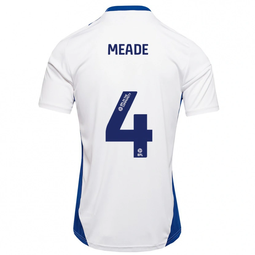 Danxen Mulher Camisola Isi Meade #4 Branco Azul Alternativa 2025/26 Camisa