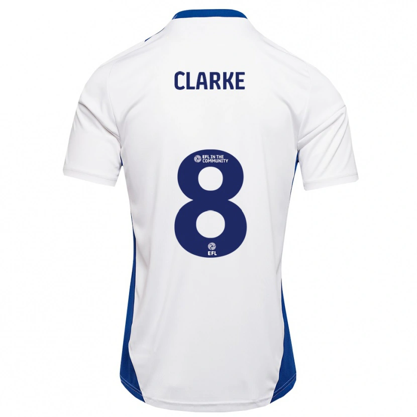 Danxen Mulher Camisola Ollie Clarke #8 Branco Azul Alternativa 2025/26 Camisa