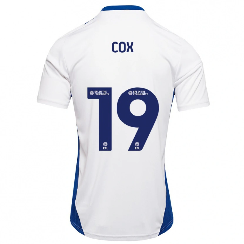 Danxen Mulher Camisola Hannah Cox #19 Branco Azul Alternativa 2025/26 Camisa