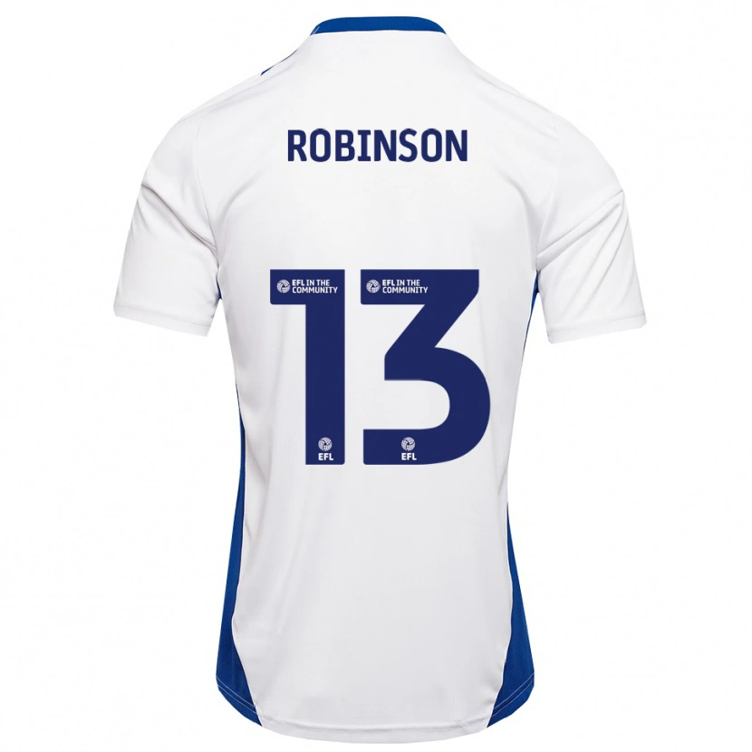 Danxen Mulher Camisola Anton Robinson #13 Branco Azul Alternativa 2025/26 Camisa