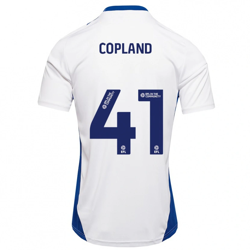 Danxen Mulher Camisola Jack Copland #41 Branco Azul Alternativa 2025/26 Camisa
