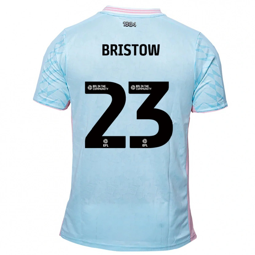 Danxen Mulher Camisola Ethan Bristow #23 Azul Celeste Rosa Alternativa 2025/26 Camisa