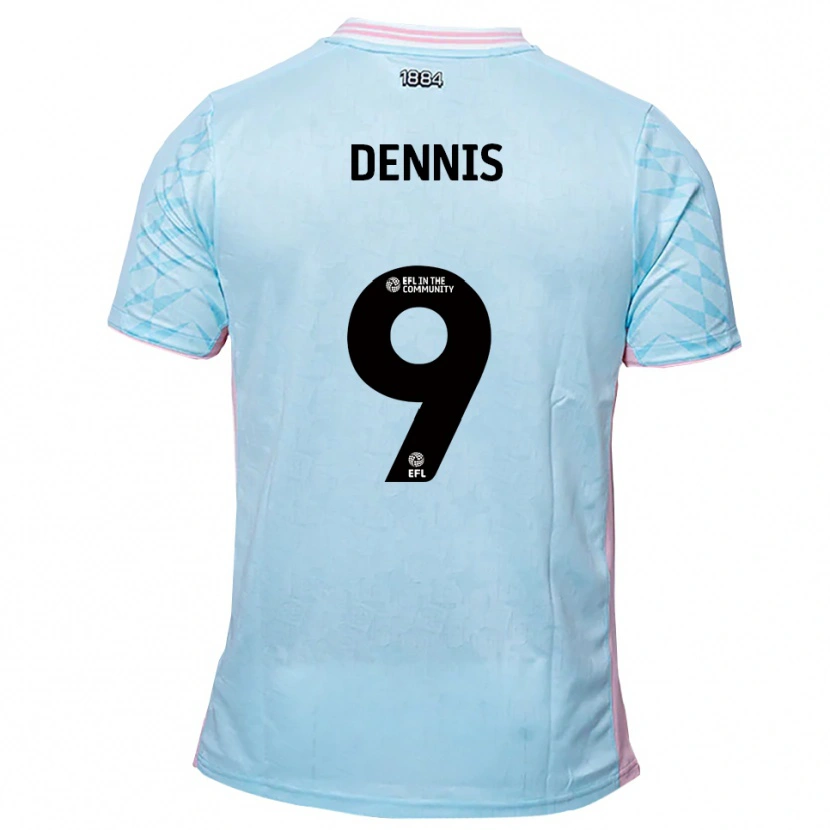 Danxen Mulher Camisola Kristian Dennis #9 Azul Celeste Rosa Alternativa 2025/26 Camisa