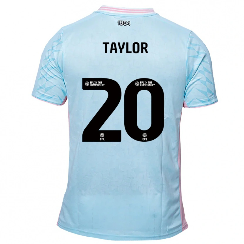 Danxen Mulher Camisola Sam Taylor #20 Azul Celeste Rosa Alternativa 2025/26 Camisa