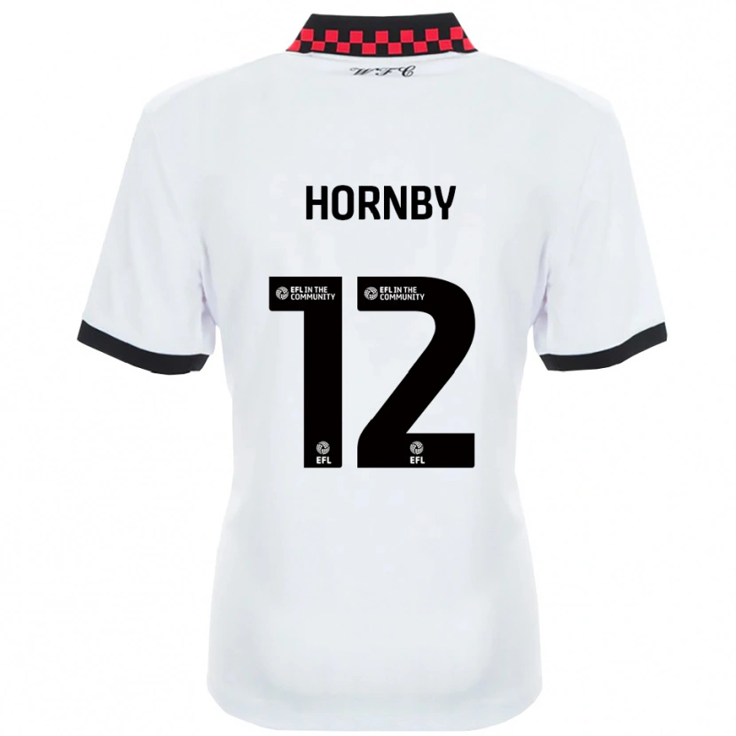 Danxen Mulher Camisola Sam Hornby #12 Branco Preto Alternativa 2025/26 Camisa
