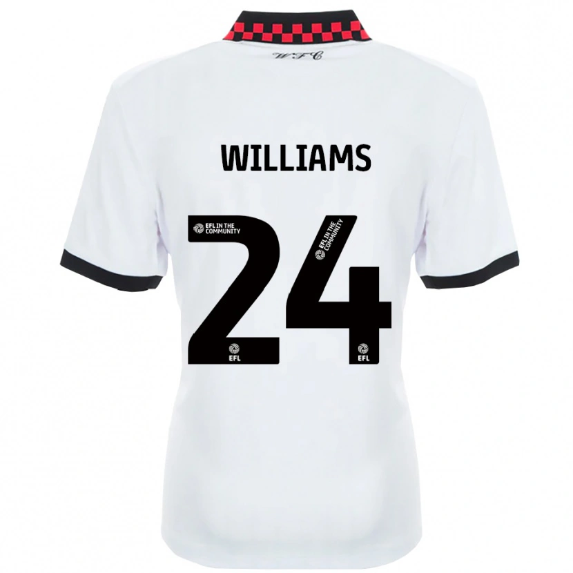 Danxen Mulher Camisola Harry Williams #24 Branco Preto Alternativa 2025/26 Camisa