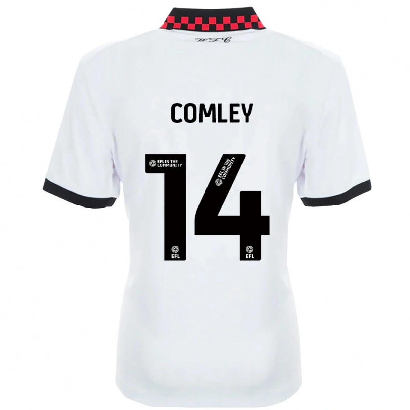 Danxen Mulher Camisola Brandon Comley #14 Branco Preto Alternativa 2025/26 Camisa