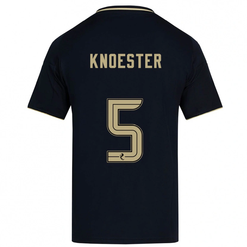 Danxen Mulher Camisola Mats Knoester #5 Azul Marinho Dourado Alternativa 2025/26 Camisa