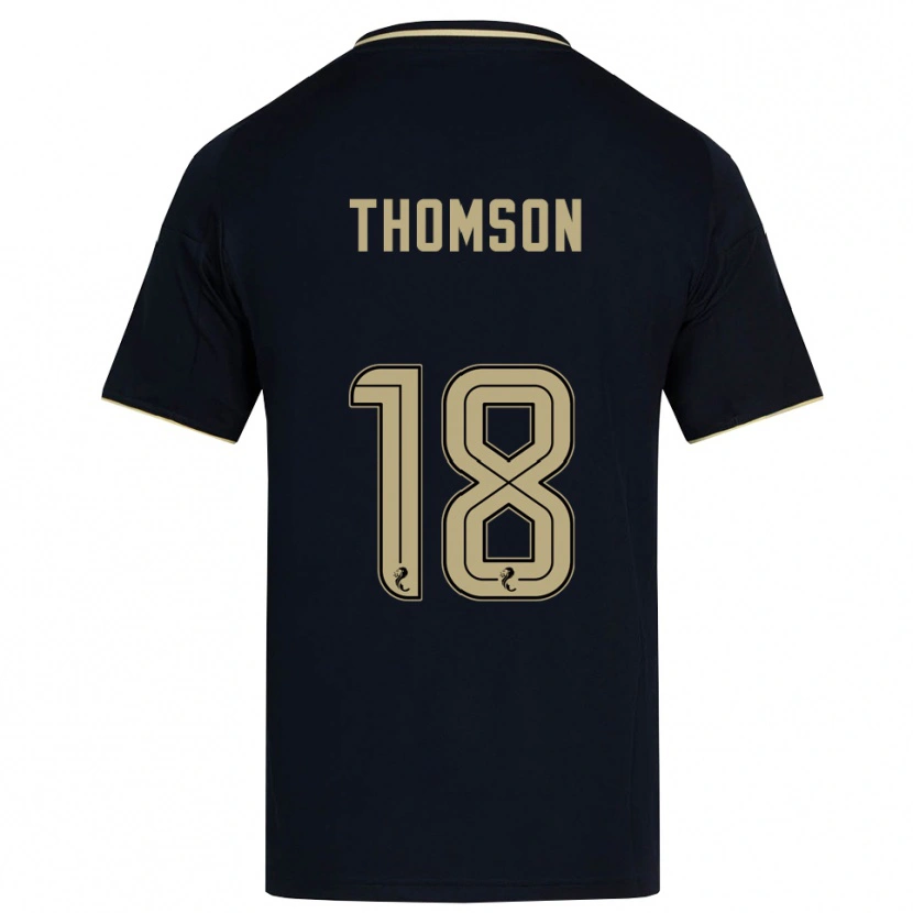 Danxen Mulher Camisola Eva Thomson #18 Azul Marinho Dourado Alternativa 2025/26 Camisa
