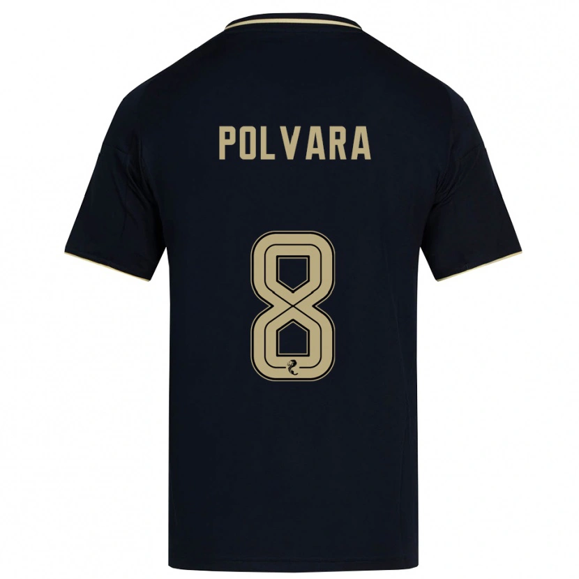 Danxen Mulher Camisola Dante Polvara #8 Azul Marinho Dourado Alternativa 2025/26 Camisa