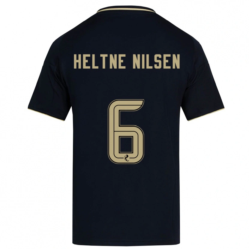 Danxen Mulher Camisola Sivert Heltne Nilsen #6 Azul Marinho Dourado Alternativa 2025/26 Camisa