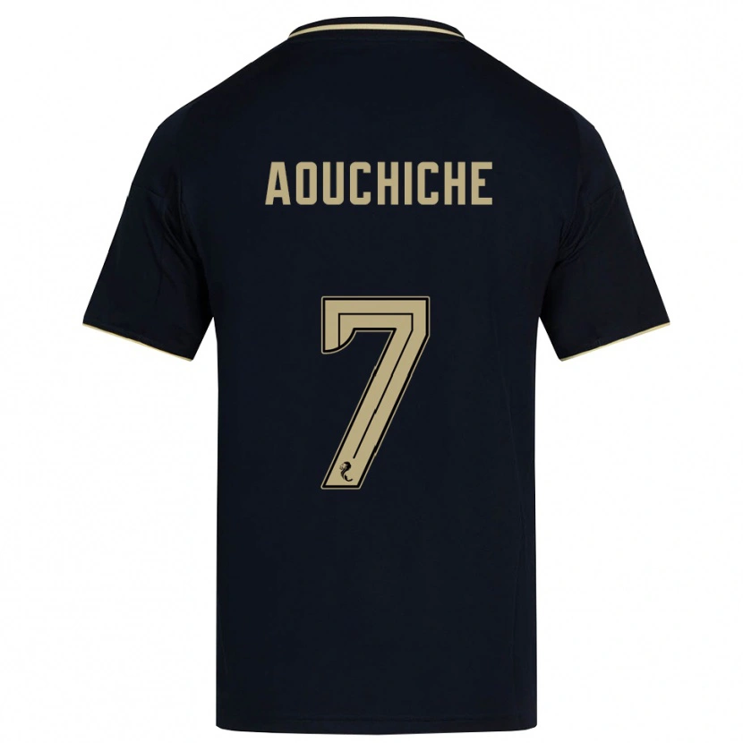 Danxen Mulher Camisola Adil Aouchiche #7 Azul Marinho Dourado Alternativa 2025/26 Camisa