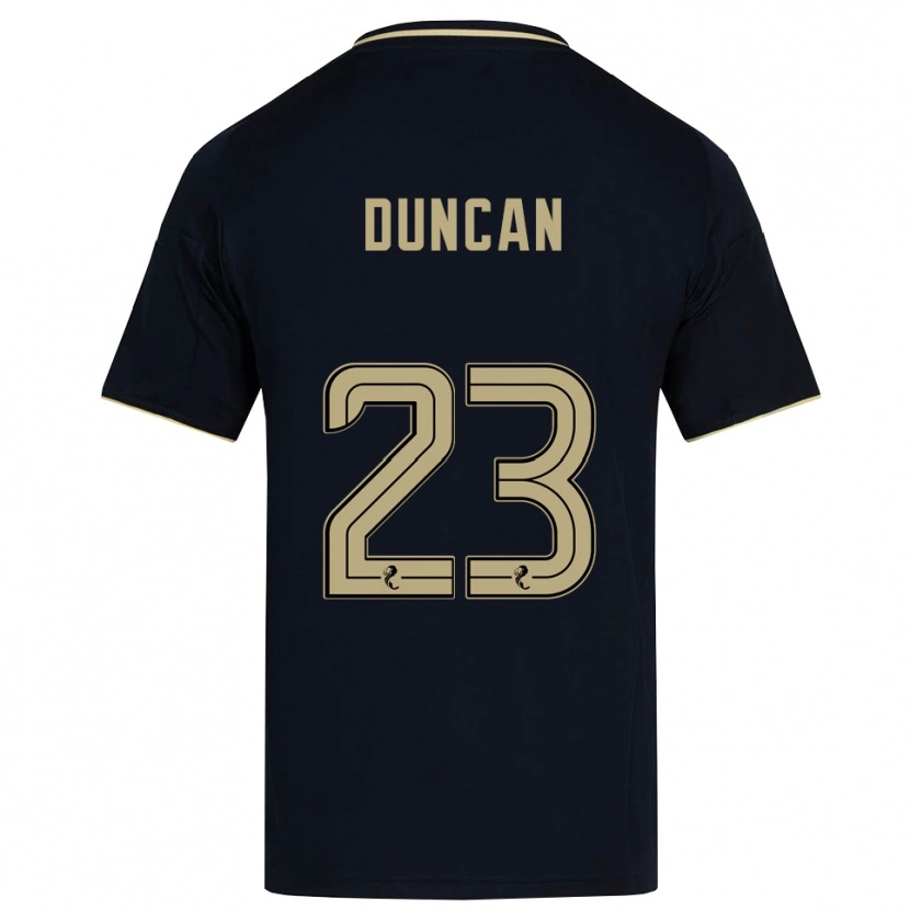 Danxen Mulher Camisola Ryan Duncan #23 Azul Marinho Dourado Alternativa 2025/26 Camisa
