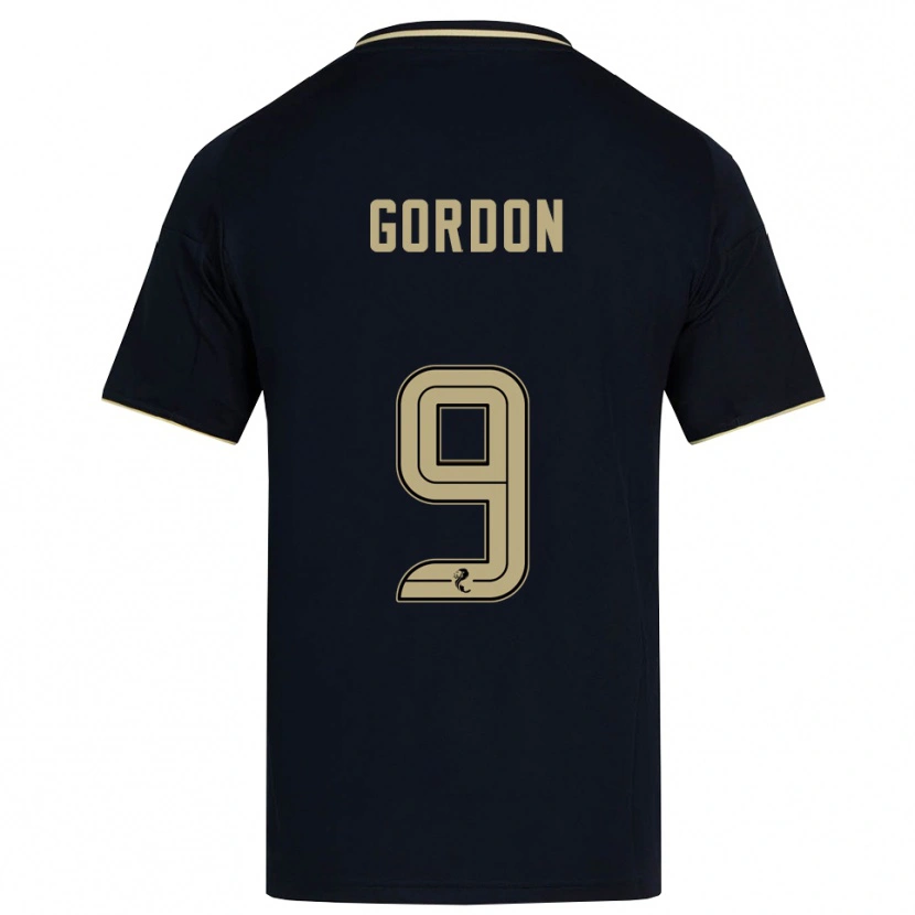 Danxen Mulher Camisola Lauren Gordon #9 Azul Marinho Dourado Alternativa 2025/26 Camisa