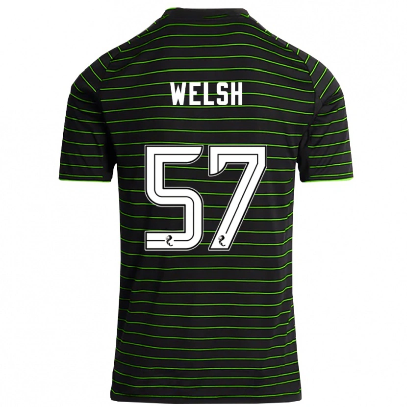 Danxen Mulher Camisola Stephen Welsh #57 Preto Verde Alternativa 2025/26 Camisa