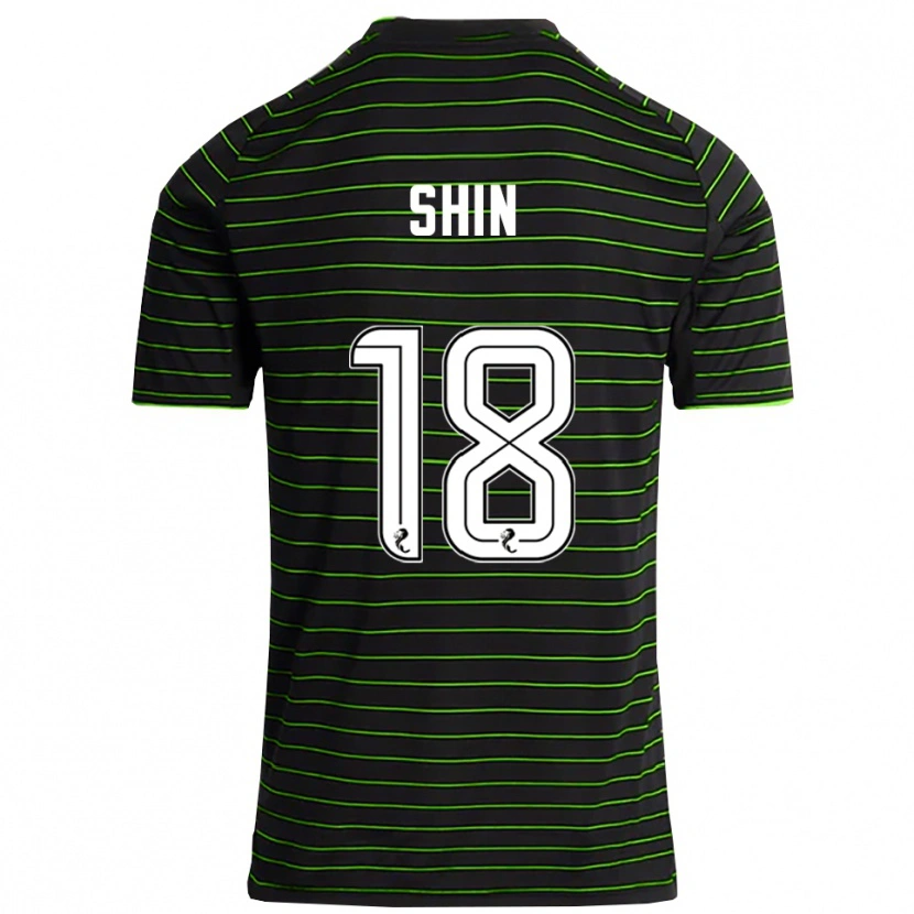 Danxen Mulher Camisola Shin Yamada #18 Preto Verde Alternativa 2025/26 Camisa