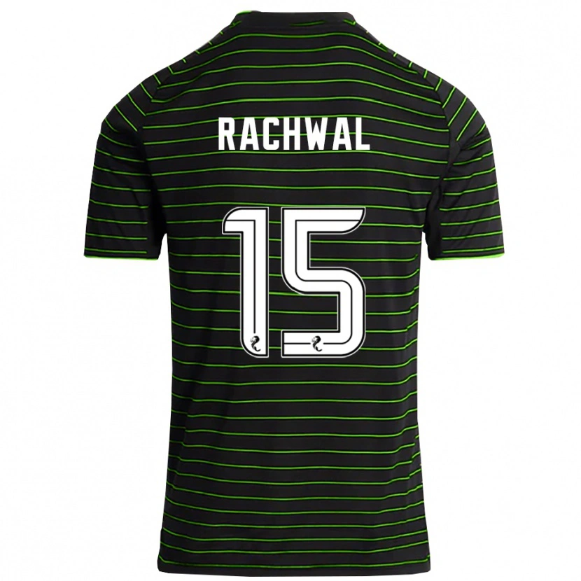 Danxen Mulher Camisola Robert Rachwal #15 Preto Verde Alternativa 2025/26 Camisa